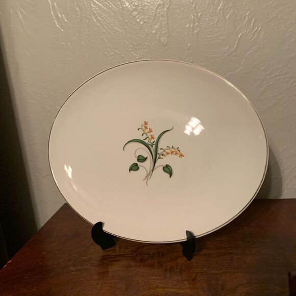 VTG EDWIN KNOWLES CHINA FORSYTHIA CUP +SAUCER, SERVING PLATE  -GOLD TRIM - Picture 8 of 11